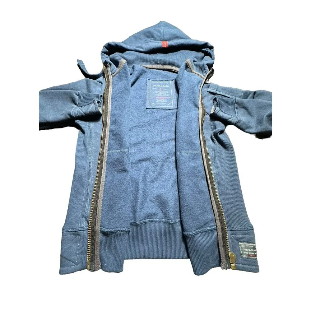 VKNAGRANI Size Small Men’s Blue Full Zip Hoodie Heavyweight‎ Pockets #Z3-5